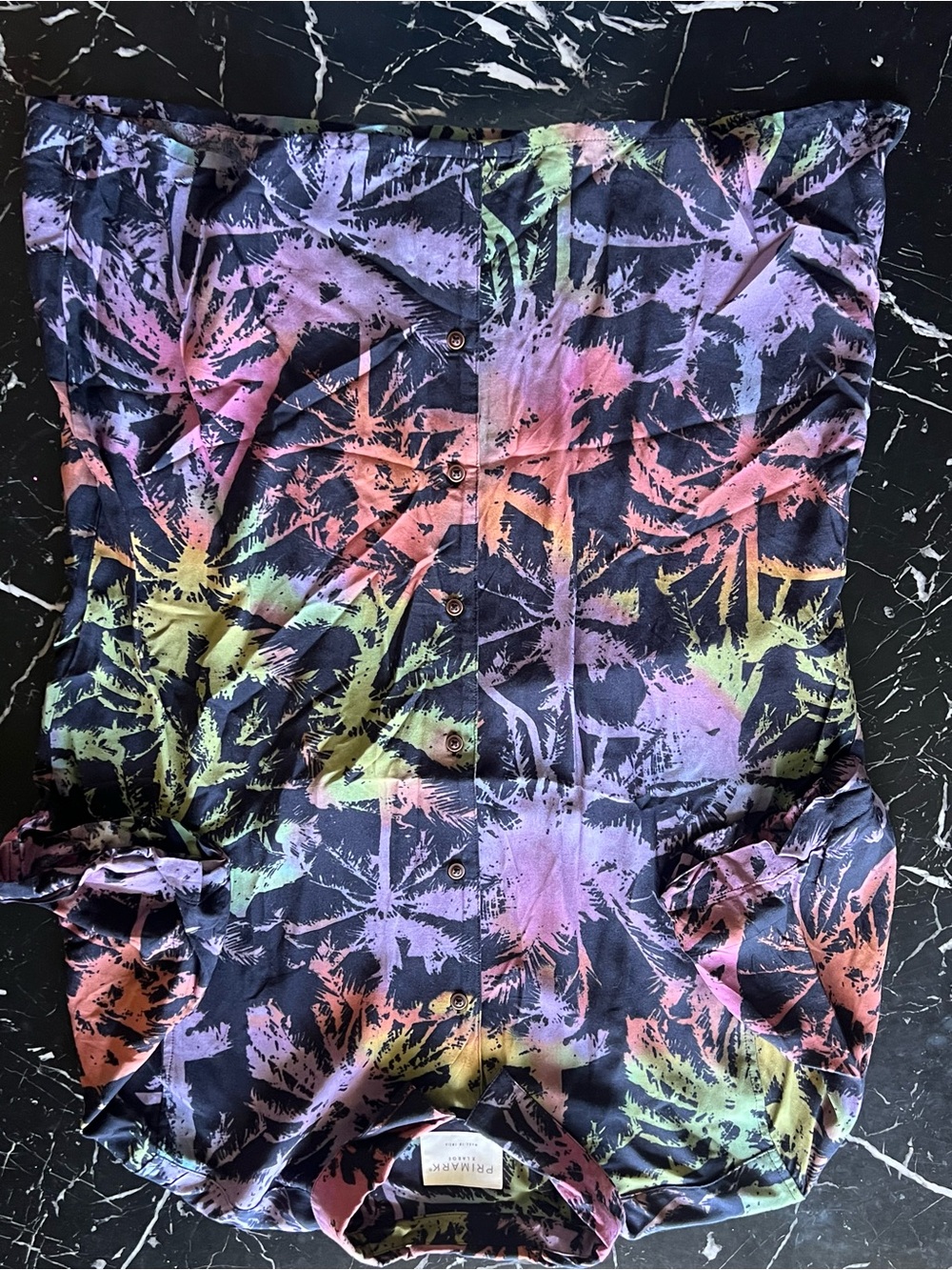 Primark Men’s Button Up Shirt in Multicolor Palm Print
